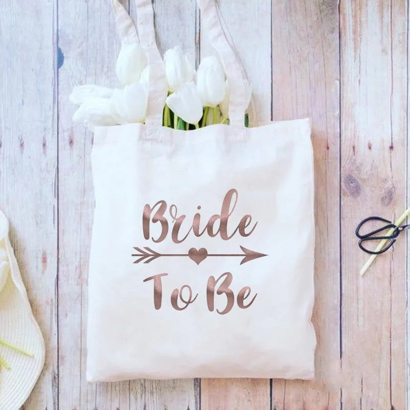 Creative Rose Gold Hen Party Tote Bag Portable Team Bride Shoulder Bag Bachelorette Party Tote Bag