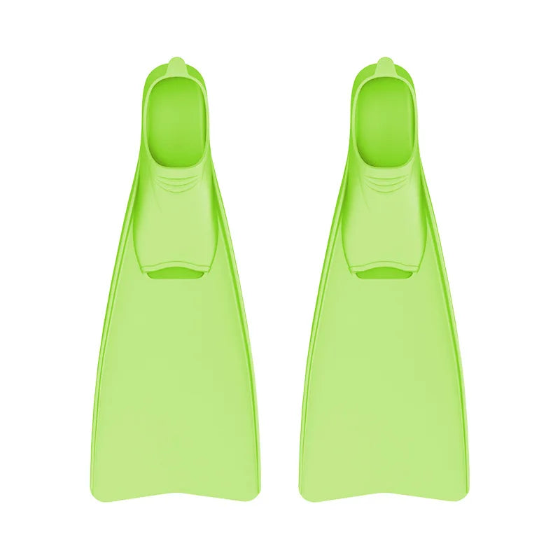 Adults & Kids Swimming & Diving Fin Long Blade Silicone Rubber & TPR Flippers for Free Diving & Training