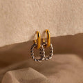 Wholesale Geometric Creative Hollow-out Circle Earrings Vintage Rock Interlocking Stainless Steel Earrings for Women