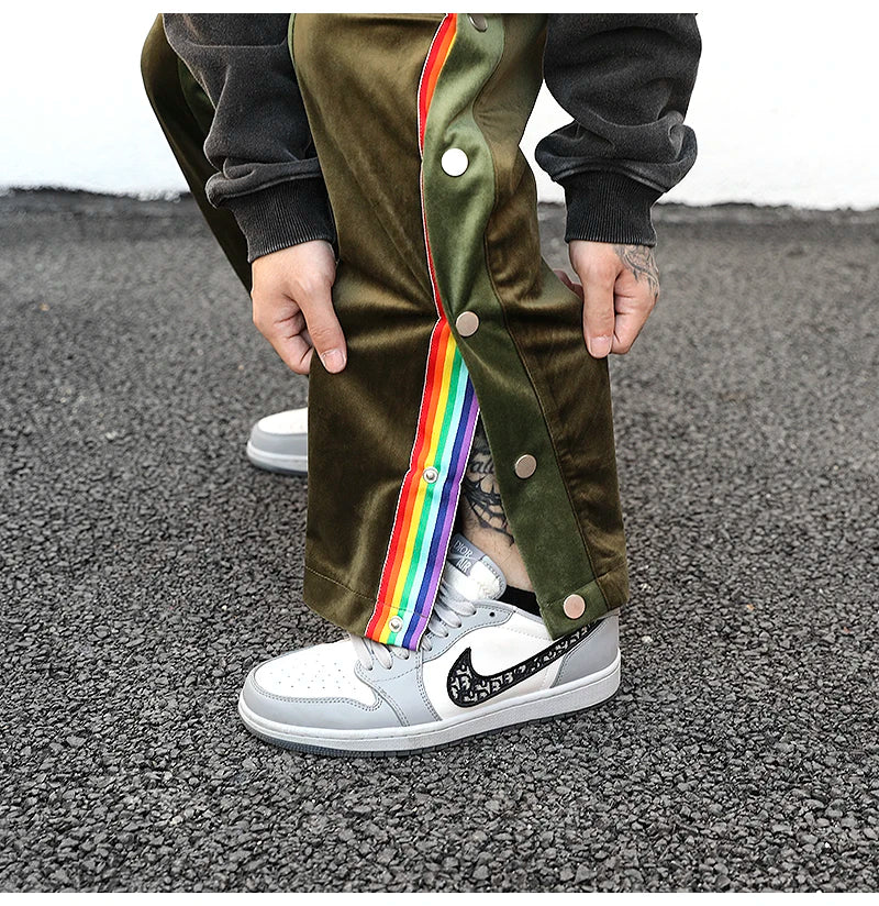 OEM High Street Style Wholesale Velvet Flared Pants Men Wide Leg Loose Velvet Pants
