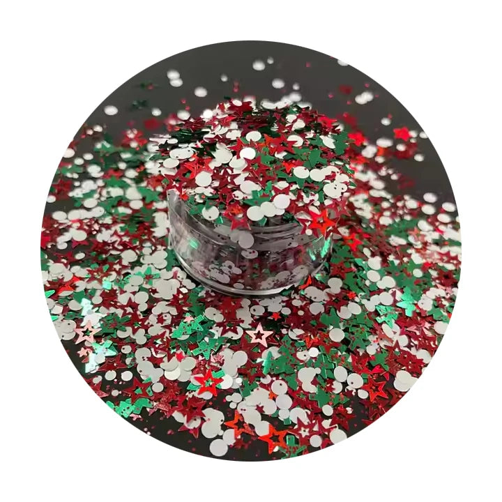 Xucai Christmas Glitter Decorative Crafts Chunky Mix Holographic Cosmetic Party Supplies Color Shifting Fine Glitter