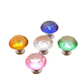 Multi-Color Crystal Glass Diamond Knob Single Hole Alloy Drawer Cabinet Door Handle for Kitchen Dresser Wardrobe & Bedroom Usage