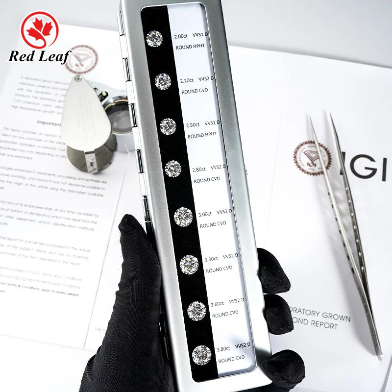Redleaf Wholesale High-quality 1-5CT D Color VVS-VS Clarity Round Cut Lab-grown Diamond with IGI/GIL/NGIC Report