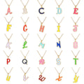 SC Wholesale Cartoon Letter Pendants Charm Lovely Drip Oil Alphabet Pendant Cute Colorful Initial Pendants for Necklace