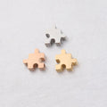 Wholesale  Puzzle Design Stainless Steel Bead Charms 10*10mm Silver / Gold / Rose Gold Blank Charm Beads for Jewelry Making