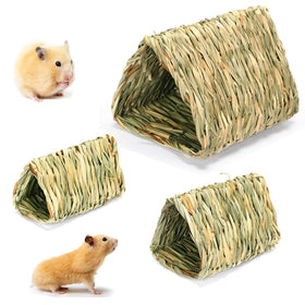 Wholesale Handcrafted Eco-Friendly Large Hamster Hideout House Made of Natural Grass Weave Material