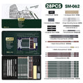 Xin Bowen Sketch Pencil Kit 28-piece Sketch Pencil Set with Pencils/erasers/soft and Hard Graphite/other Art Accessories