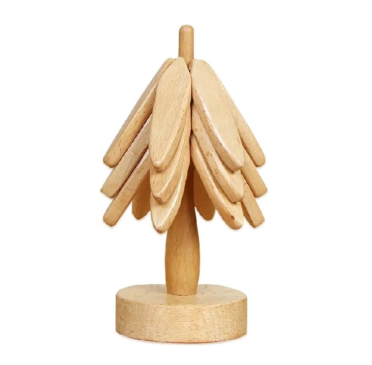 Wooden Tree Coaster Set Christmas Trivet  Wooden Tree Shape Trivet Set for Hot Pots and Pans
