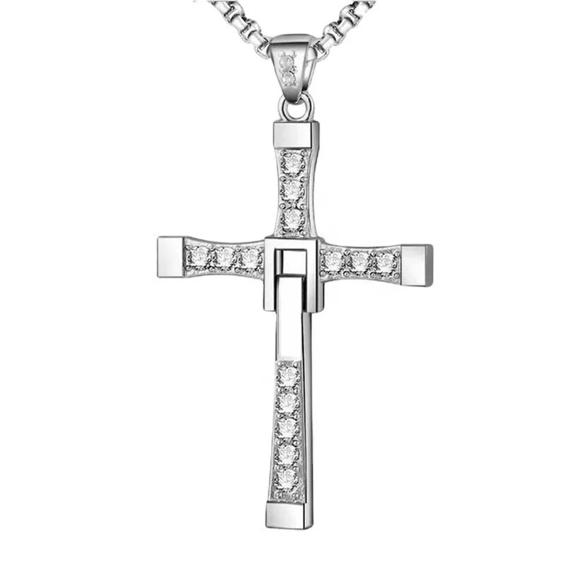 New Unisex Cross Stainless Steel Necklace Hip-Hop Style Fashion Accessory for Men and Women for Weddings and Parties