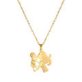 2024 Pregnant Mama Stainless Steel Link Chain Pendant Necklace-Mother's Day & Wedding/Anniversary Gift for Women