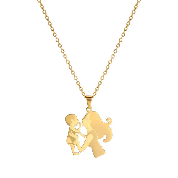 2024 Pregnant Mama Stainless Steel Link Chain Pendant Necklace-Mother's Day & Wedding/Anniversary Gift for Women
