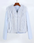 OFTBUY 2023 New Autumn Casual Woolen Jacket with Detachable Fur Vest Natural Fox Fur and Short Wool Cashmere Blends Coat