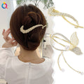 QIYUE Oversized Bowknot Hair Clip Ribbon Spring Clip High-end Sense Clip Hair Accessories
