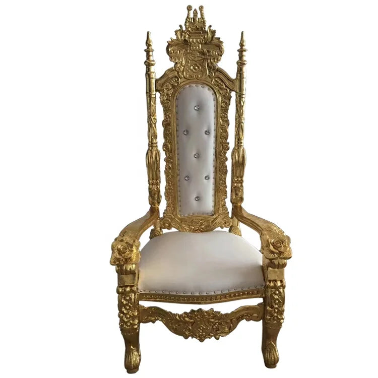 European-Style Neoclassical High-Grade Solid Wood Chair Classic Royal Lion Design for Wedding Queen Throne for Living Room Decor