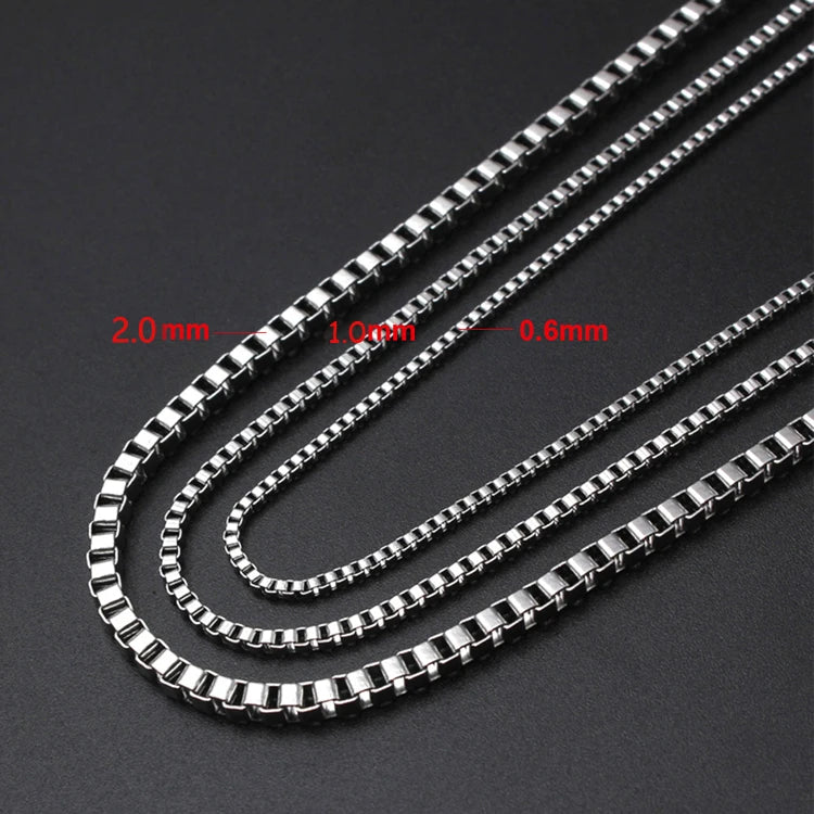 RINNTIN SC07 Jewelry Chain Wholesale Italian Pure 925 Sterling Silver Box Chain Necklace