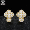 925 Sterling Silver Unisex Hip Hop Jewelry VVS D Moissanite Cross Earrings Iced Out Studs for Weddings Parties Silver Plated MegaBDM