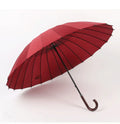 24 Ribs Straight Umbrella with Fiberglass Frame and Nylon Material Custom Logo Printing for Business Gifts