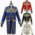 Men's Clothing Spanish Matador Costume Stage Court Performance Costume Bullfighting Costume Embroidered Tassel 3-Piece Set