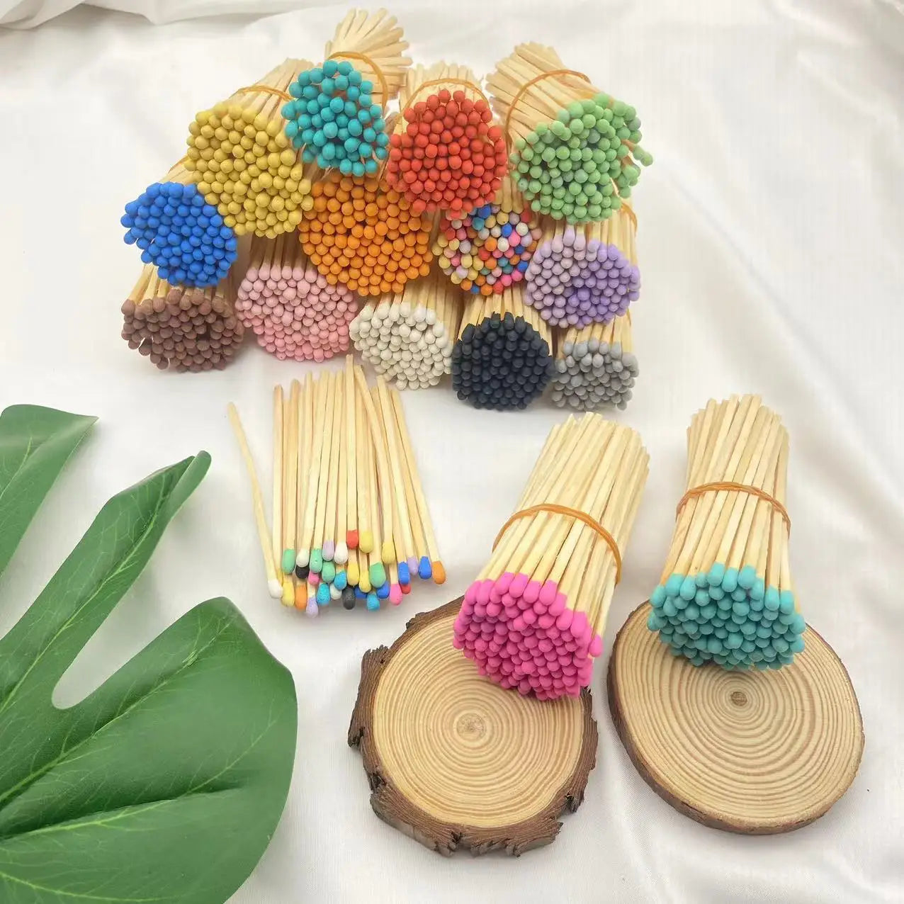Wooden Safety Eco-Friendly Bulk Color Matches with Striker Rainbow Decorative Match Box for Party & Wedding Candle Cigar Matches