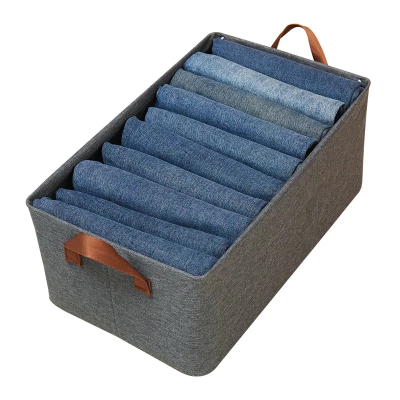 Basics Household Storage Bins Fabric Foldable Clothes Organizer Wardrobe Drawer Organizer for Shirts Pants Jeans