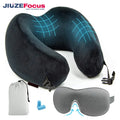 U-Shape Memory Foam Neck Lifting Massage Pillow with Soft Polyester Cover Removable & Washable Camping Use