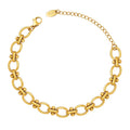 INS Simple Stainless Steel 18K Gold Plated Splice O Chain Bracelet Titanium Steel PVD Personalized Round Circle Chain Bracelet