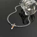 Cross titanium steel men's and women's hoodie necklace hip hop collarbone chain