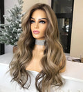 European Human Hair Ash Blonde Highlight Color Wholesale Cuticlaligne Virgin Hair Transparent HD Lace Wig