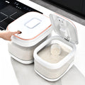 Large Capacity Food Grade Plastic Rice Storage Bucket Convenient Kitchen Organizer with Push Button Sealed Lid