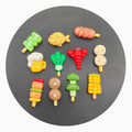 Kawaii Simulation Barbecue Resin Skewer Lobster Beer Vegetables Flatback Cabochon Mini Food Craft Doll House Kitchen Supplies