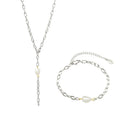 Cold Wind Freshwater Pearl Female Necklace Female Ornaments Stainless Steel Bracelet Necklace