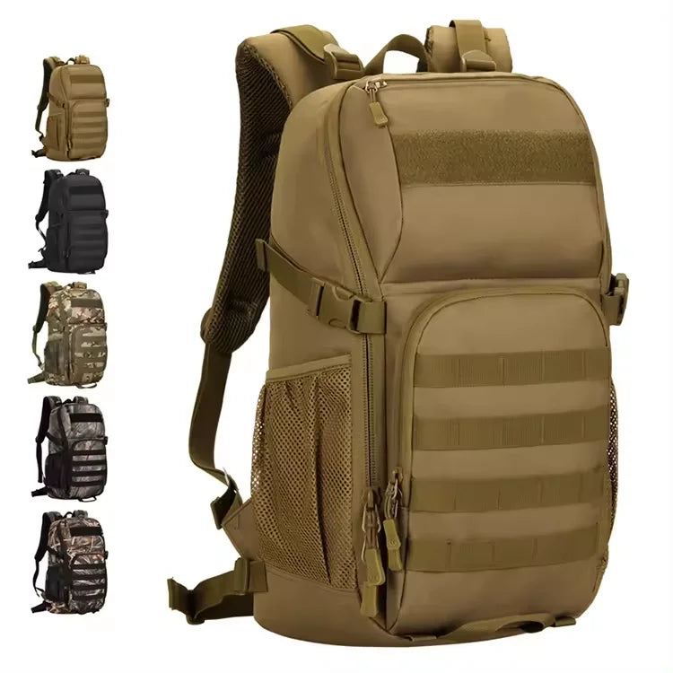 High-Capacity Waterproof Outdoor Gym Training Backpack PVC Lining Molle Hiking Bags Tactical Style for Workout