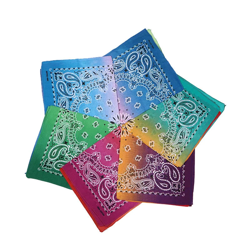 100% Cotton Screen Printed Handkerchief Custom Square Paisley Bandana