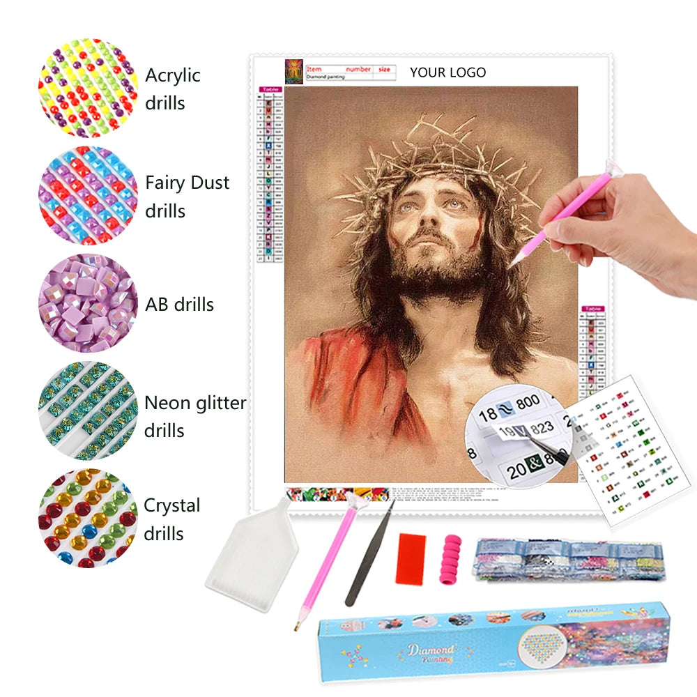 New Products Diy Full Drill Diamond Painting the Faith of Jesus Christ Diamond Embroidery Indoor Room Decoration Painting
