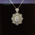 Silver 925 Original Total 3 Carat Brilliant Cut Diamond Test Past D Color Moissanite Pendant Necklace for Wedding Fine Jewelry