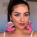 Kaimei Gold Jewelry Charms Wedding Bridal Jhumka Statement Drop Earring  African Earrings 18k Gold Statement Dangle Earrings