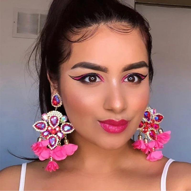 Kaimei Gold Jewelry Charms Wedding Bridal Jhumka Statement Drop Earring  African Earrings 18k Gold Statement Dangle Earrings