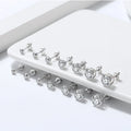 RINNTIN BAPE33 Hypoallergenic 2-8mm Cubic Zirconia 925 Sterling Silver Earrings Bezel Setting Round Cut CZ Studs Earings Women