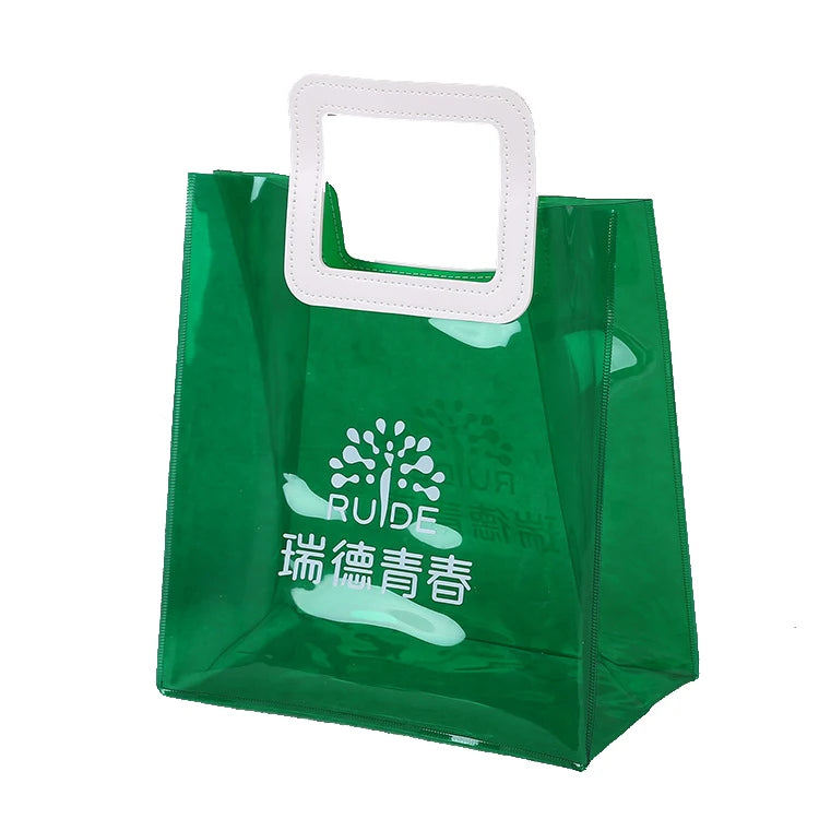 OEM Custom Logo PVC Handbag Jelly Girls Fashion Clear Tote Shopping Bags Women's Unique Style