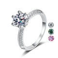 18K White Gold Plated Light Luxury 0.5/1/2 Carat Moissanite Wedding Ring for Women Six Prong Style