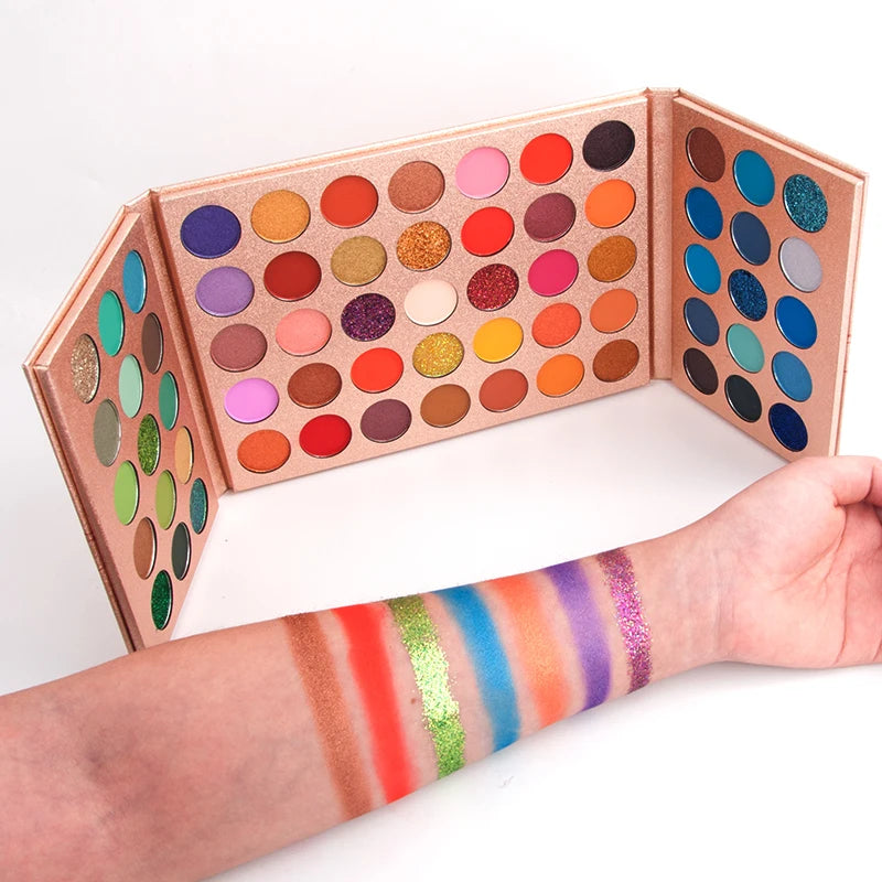 Hot Selling 65 Color Eyeshadow Cosmetics Pressed Glitter Eyeshadow Pigment Eye Shadow Palette