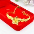 Dubai Jewelry Gold PlatedOpen Flower Bangle Braceletgold PlatedFine Jewelry Female Bracelet