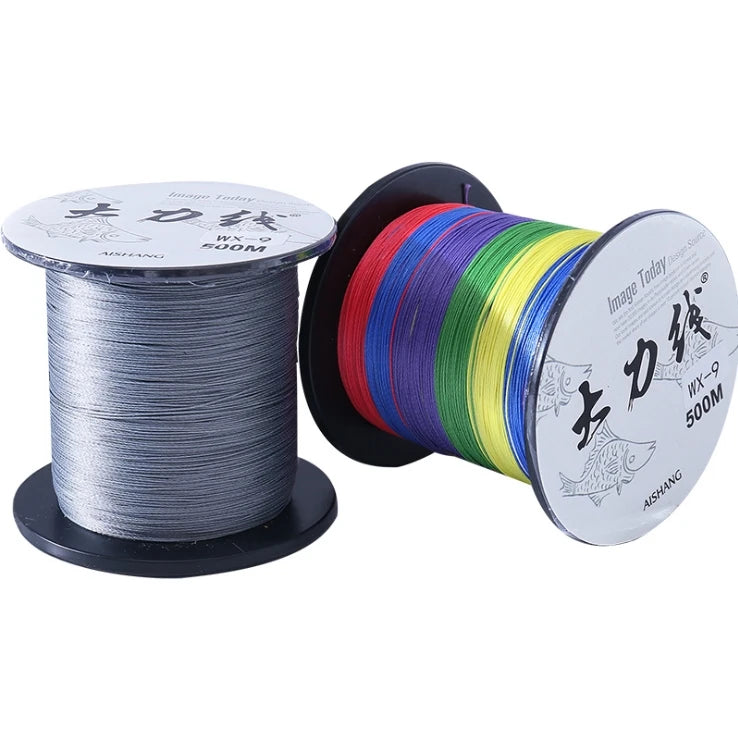 SNEDA PE X9 X12 500m 1000m Braided Fishing Line Gary/Multicolored Spots Two Color Super Pull Fishing Line