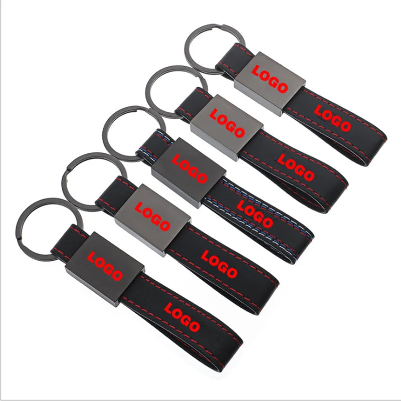 Car Styling Leather Belt Chrome Keyring Keychain Key Chain ForBMW M Sport E46 E39 E60 F30 E90 F10 F30 E36 X5 E53 E30 E34 X1 X3