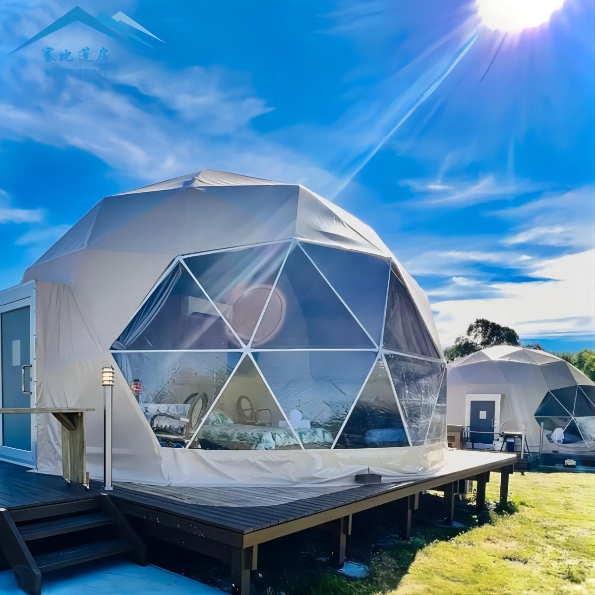 Luxury 2-4 Person Outdoor Glamping Geodesic Igloo Ball Dome Tent