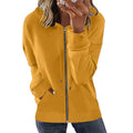 RNSHANGER Women Hoodie Sweatshirt Spring Autumn Long Lantern Sleeve Solid Zip up Loose Hooded Sweatshirt for Women