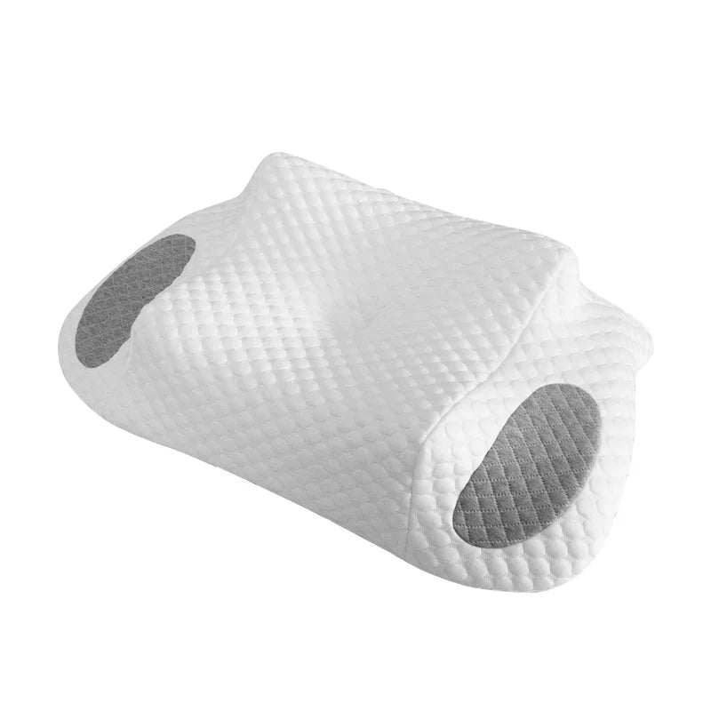 Hot Sale Ice Silk Fabric Contour Orthopedic Contour Ergonomic Function Memory Foam Pillows for Side Sleeper