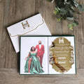 Luxury Dark Green Velvet Suede Hardcover Custom Acrylic Photo Printed Wedding Invitation for Wedding Banquet Menu