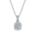 De Custom Luxury GRA Moissanite Square Pendant Necklace Women 925 Sterling Silver Link Chain Necklace 10mm Pendant Silver Chain