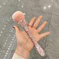 Hot Sale Manicure Cosmetic Tools Long Plastic Handle Diamond Nail Dust Cleaning Brush For Nail Salon